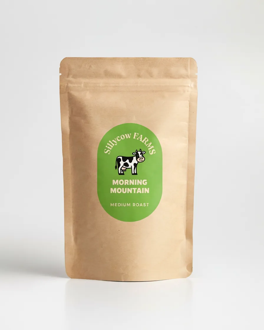 Sillycow Farms Morning Mountain medium roast coffee, 12 oz bag